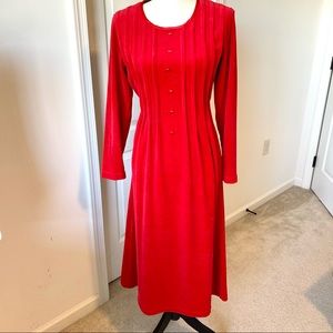 Vintage FADS Velvet/Velour Long Sleeve Faux Button Maxi Dress—SZ. SP